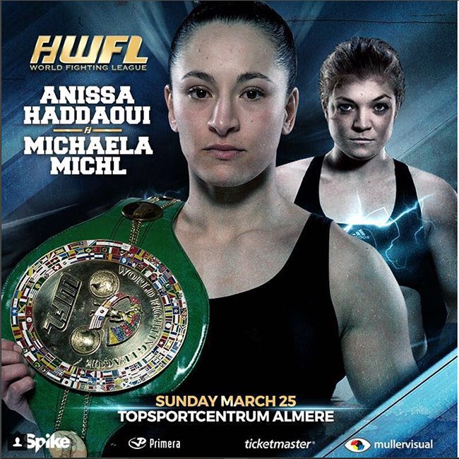 Anissa Haddaoui treft Michaela Michl tijdens WFL Super Fight