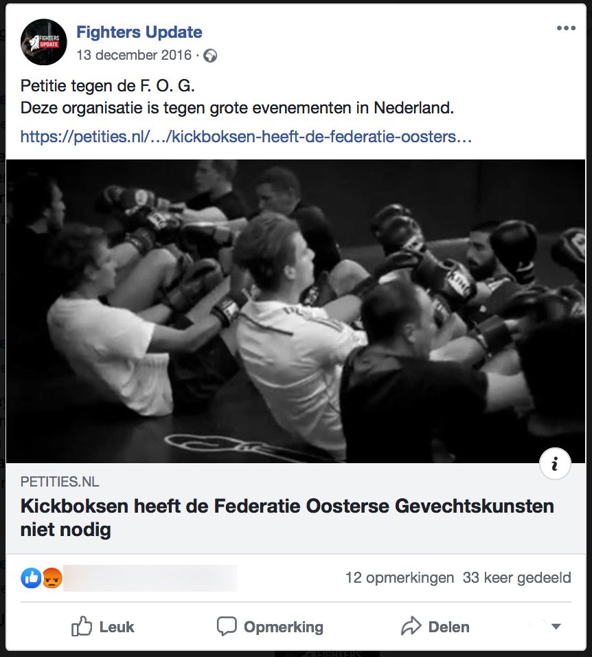 Oud zeer: (FOG) Federatie Oosterse Gevechtskunsten onder vuur