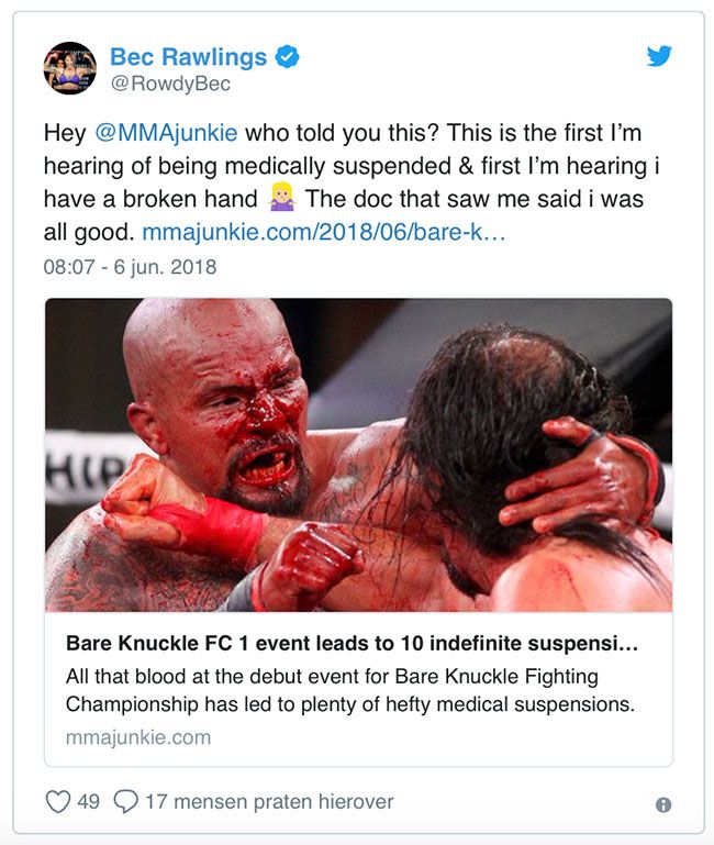 Verbaasde Bareknuckle bokser, ik ben helemaal niet geschorst?