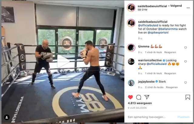 Ilias Bulaid 1 oktober in actie tijdens Bellator 247 Milaan