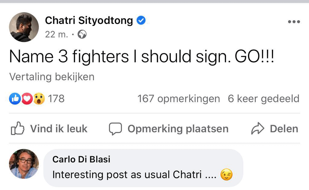 ONE Championship ziet kans in ondergang GLORY Kickboxing