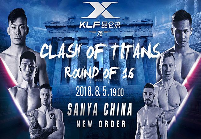 Nordin Ben Moh en Marouan Toutouh in Final 8 kickboks toernooi Clash of Titans
