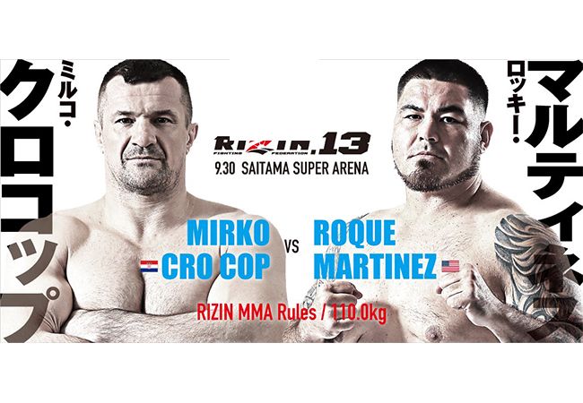 Mirko Cro Cop treft Roque Martinez tijdens RIZIN 13