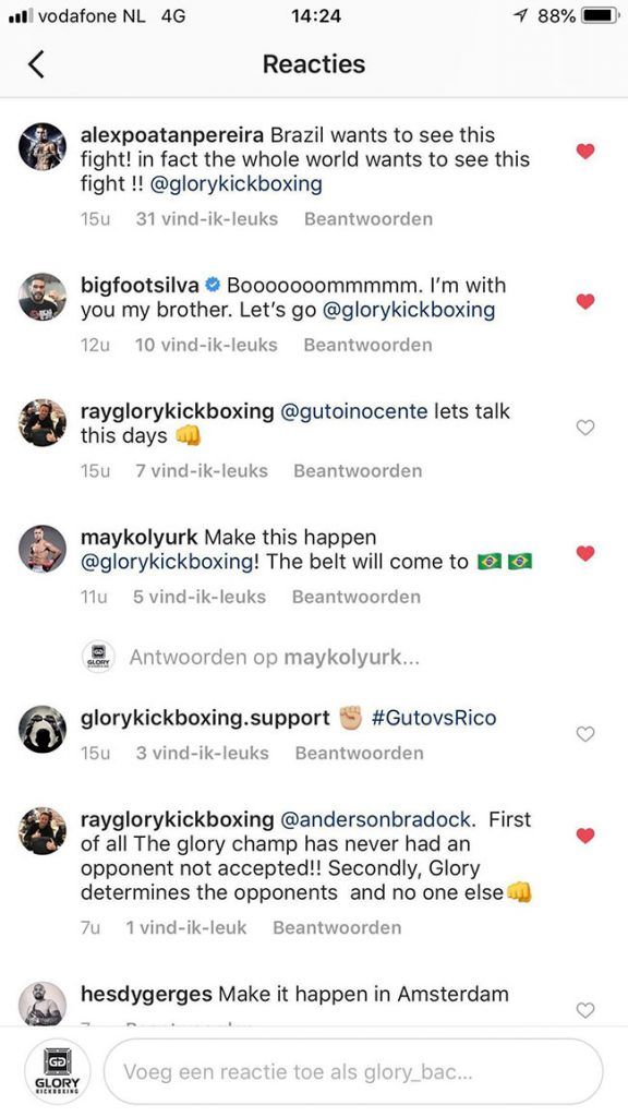 Glory: "Guto Inocente, we gaan praten"