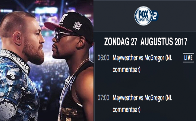 Waar kun je live kijken naar McGregor versus Mayweather?