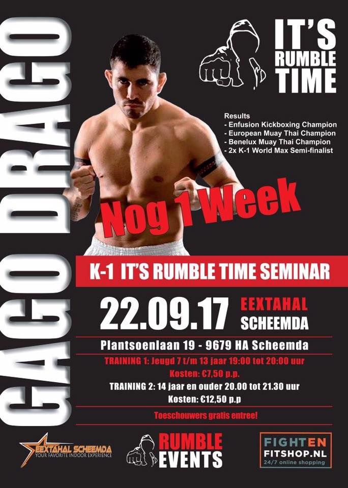 Gago Drago geeft K1 Seminar in Scheemda!