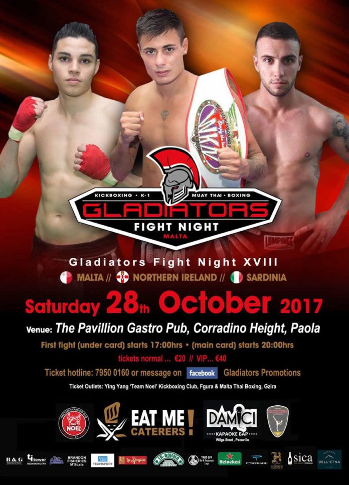 KICKBOXING GLADIATORS FIGHT NIGHT 18 MALTA VOLLEDIGE FIGHT CARD
