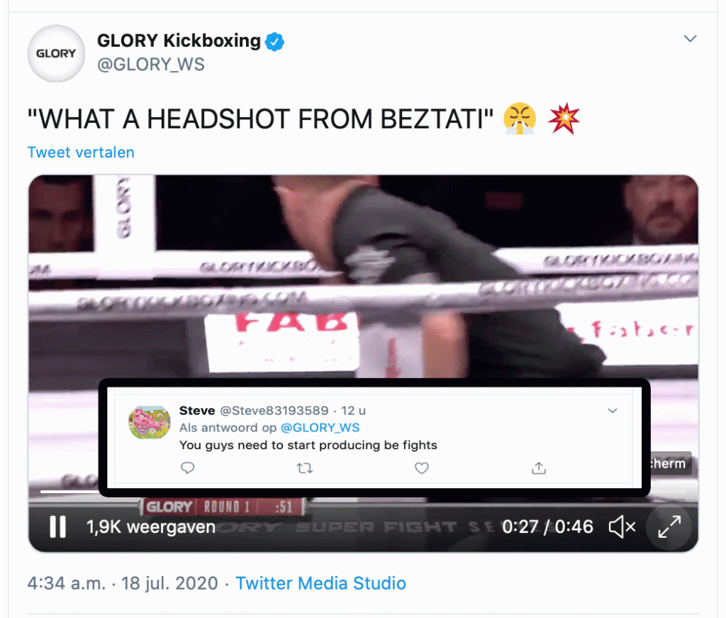 KICKBOKS FANS OVER GLORY VIDEOS: 'Kom met nieuwe gevechten'
