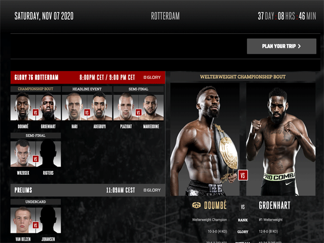 Badr vs Benny GLORY 76 event wordt gehouden in Rotterdam