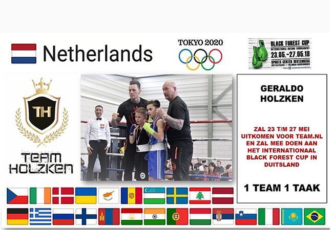 Boks talenten Geraldo Holzken en Gradus Kraus in actie tijdens Black Forest Cup
