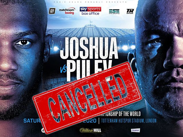 Anthony Joshua's titelgevecht tegen Kubrat Pulev afgelast