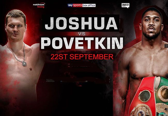 Anthony Joshua en Alexander Povetkin treffen elkaar op 22 september