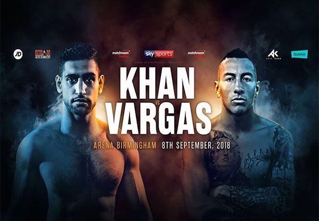 Amir Khan in Birmingham de ring in tegen Samuel Vargas