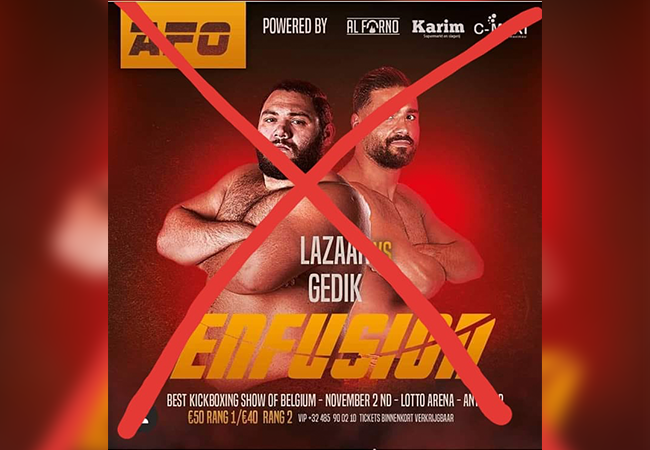 Kickboks wedstrijd Ismael Lazaar vs Gökhan Gedik afgelast