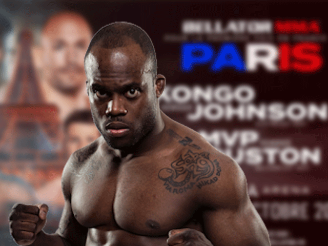 MMA-legende Melvin Manhoef in actie tijdens Bellator Parijs