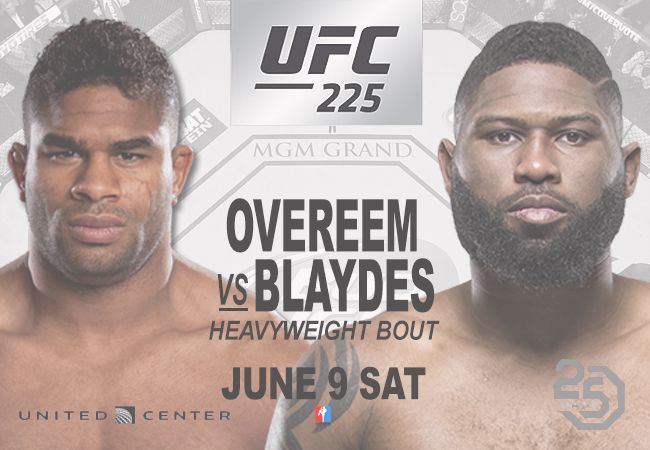 Alistair Overeem treft Curtis Blaydes tijdens UFC 225 Chicago