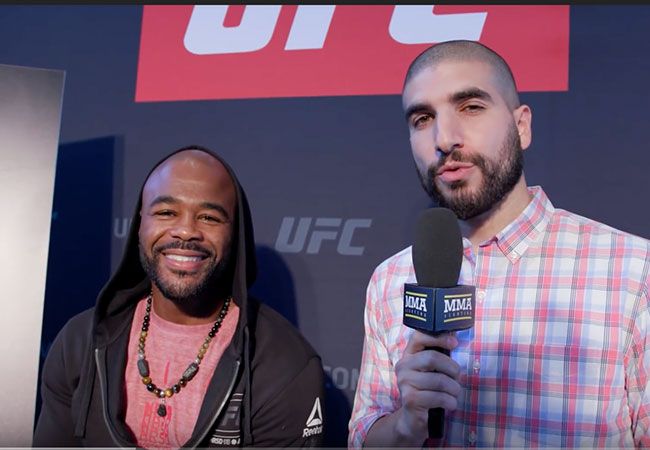 Evans (L) met Ariel Helwani