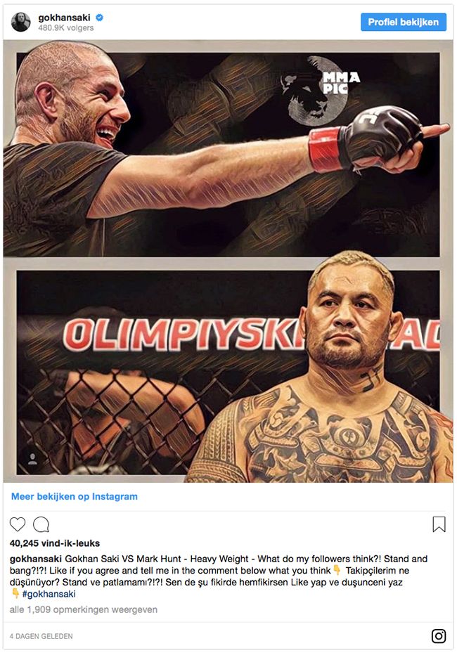 Gokhan Saki vs. Mark Hunt in de planning voor UFC Adelaide