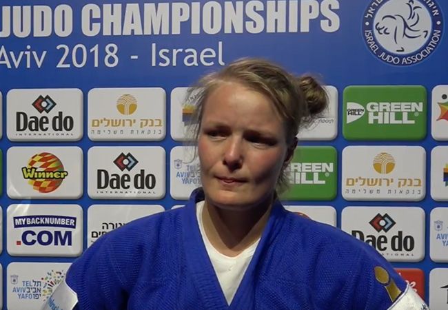 Sanne van Dijke geplaagd door elleboogblessure na Judo Grand Prix Den Haag