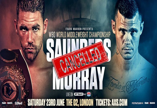 Billy Joe Saunders vs Martin Murray wederom afgelast