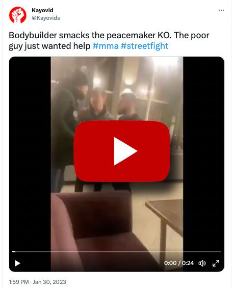 Foutje! Bodybuilder mept verkeerde onderuit bij ruzie in hotel