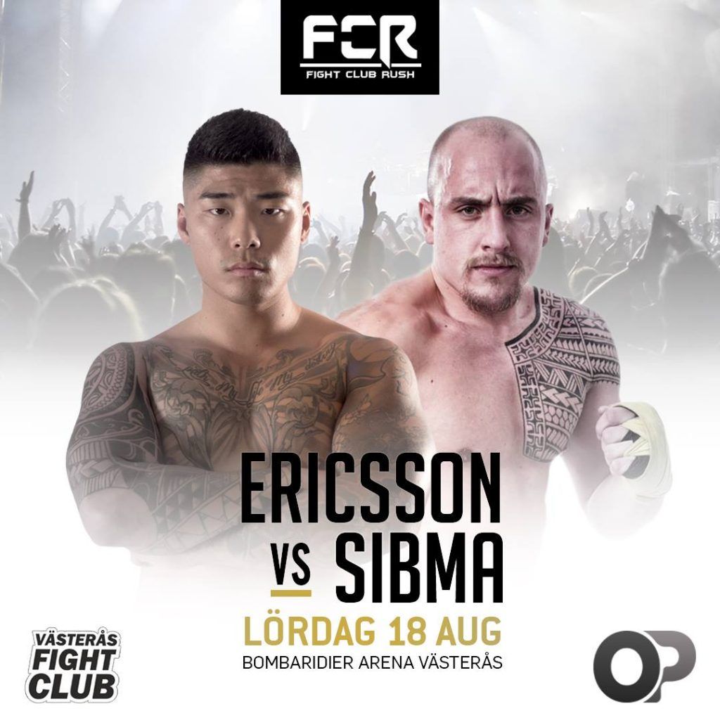 Ruben Sibma in de herhaling tijdens MMA partij in Zweden