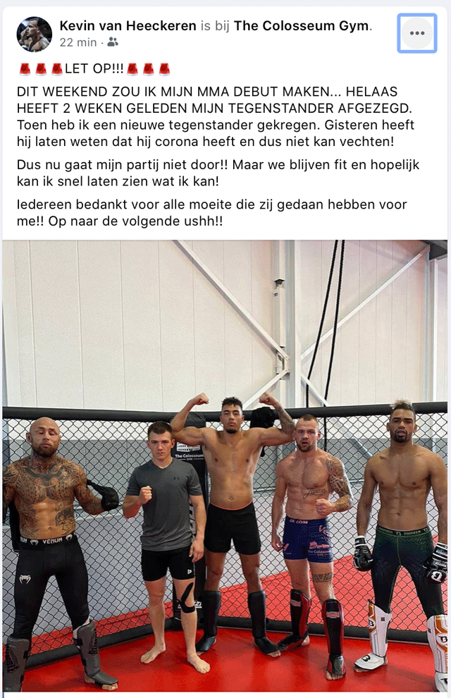 Coronavirus verpest MMA debuut GLORY kickbokser