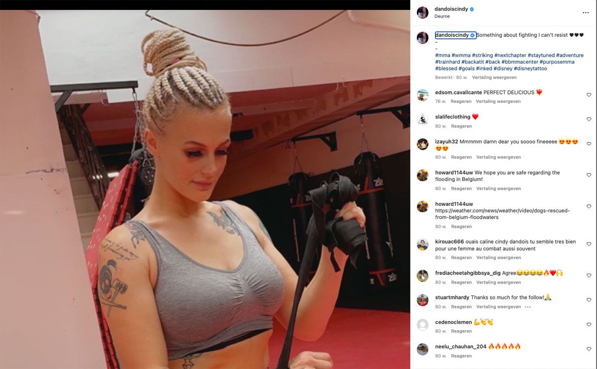 'Kom gerust kijken!' Cindy Dandois MMA-vechter heeft niet alleen OnlyFans om van te smullen