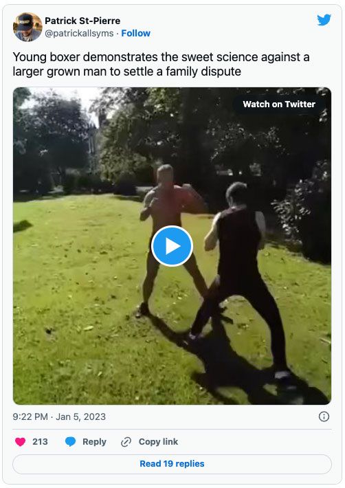 🎥 Jonge bokser lost met blote vuisten familieruzie op! 'Reizigers stijl'