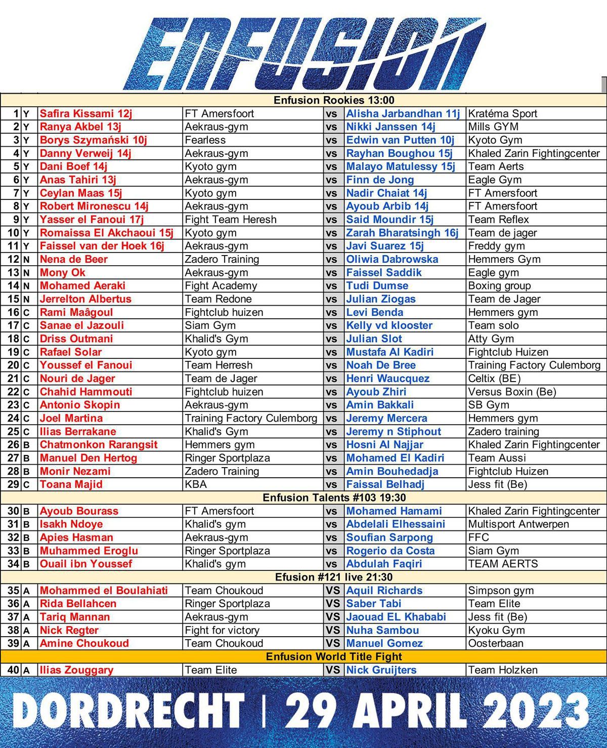 Mis het niet! Enfusion Kickboksen in Dordrecht vandaag: 'Zo kijk je mee'