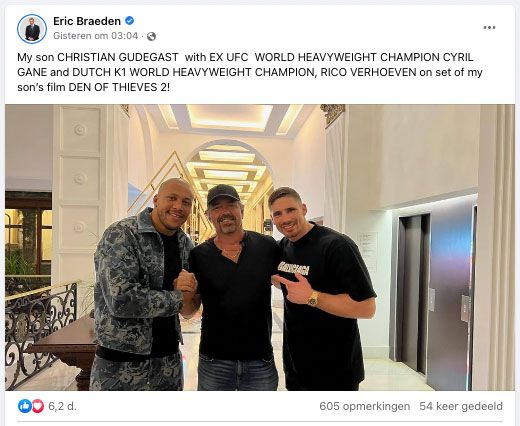 Rico Verhoeven heeft rol in grote Amerikaanse actiefilm Den of Thieves 2 te pakken