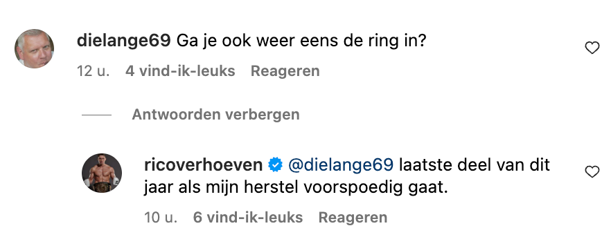 Vecht Rico Verhoeven dit jaar nog wel? Twijfels na update