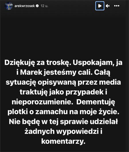 arek wrzosek verklaring