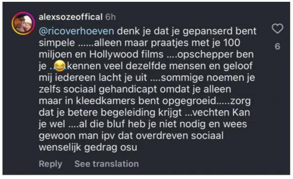Rico Verhoeven woest op Alex Soze