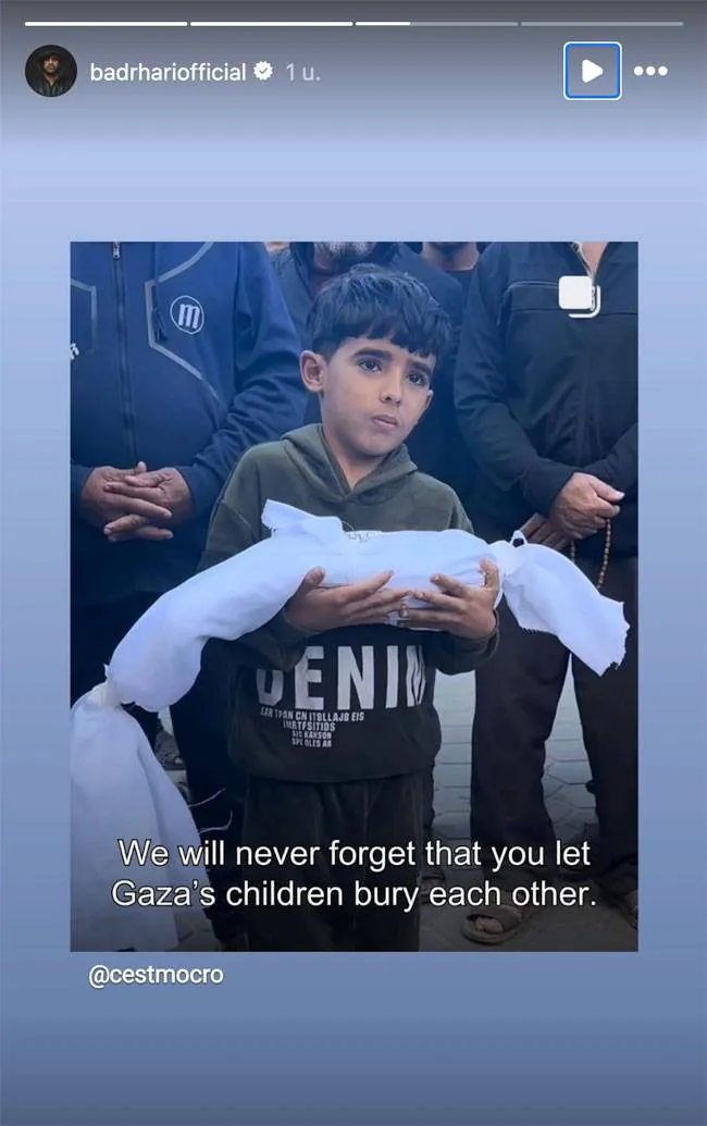 Badr Hari treurt om de door het duivelse israel gedode kinderen in Gaza