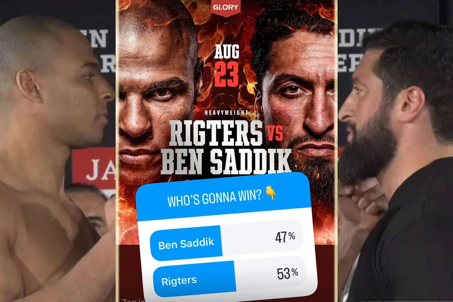 Gevecht Rigters vs Ben Saddik: Poll voorspelt winnaar - fans stemmen massaal