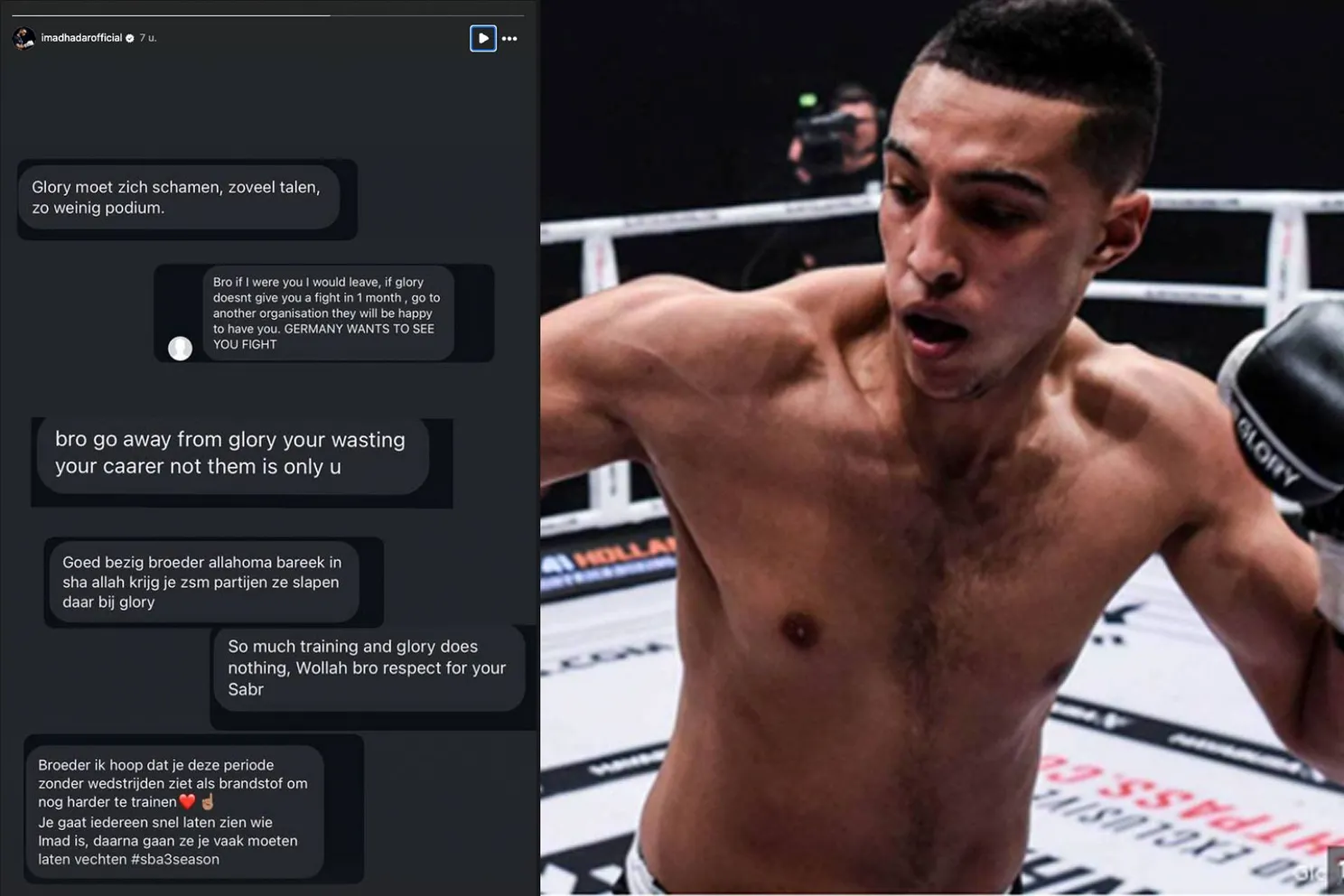 'Glory moet zich schamen!' Kickbokser Imad Hadar woest op organisatie