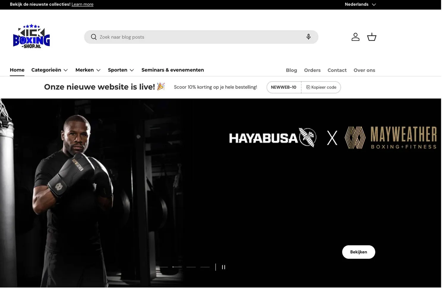 Deze populaire Kickboks webshop geeft 10% korting weg tot zaterdag