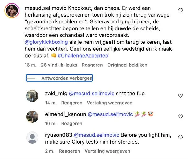 'Ik maak het wel af!' – oud rivaal daagt kickbokser Hammouche uit na Glory 104 rel