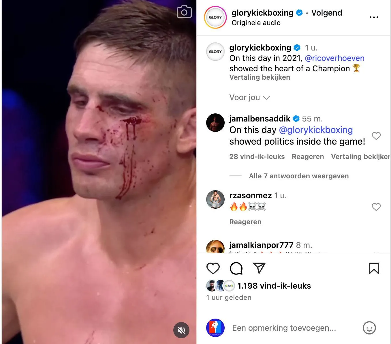 Jamal Ben Saddik haalt uit naar Glory na oude post over Verhoeven