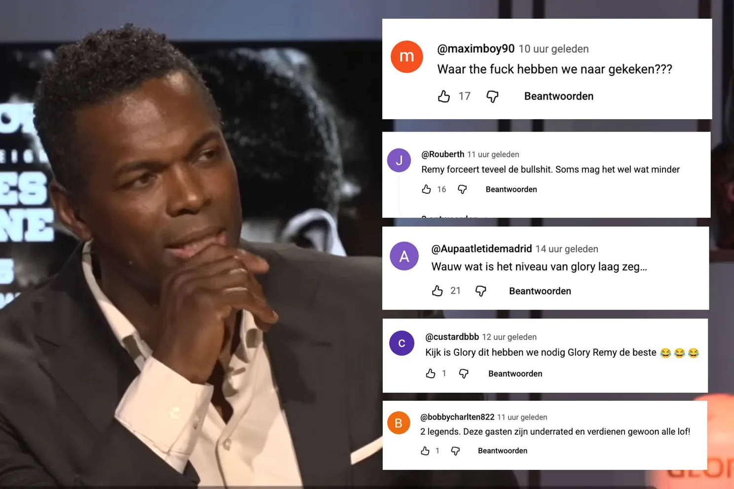 Remy Bonjasky midden in het kruisvuur bij Glory-crossfire tussen Mo Amine en Luis Tavares