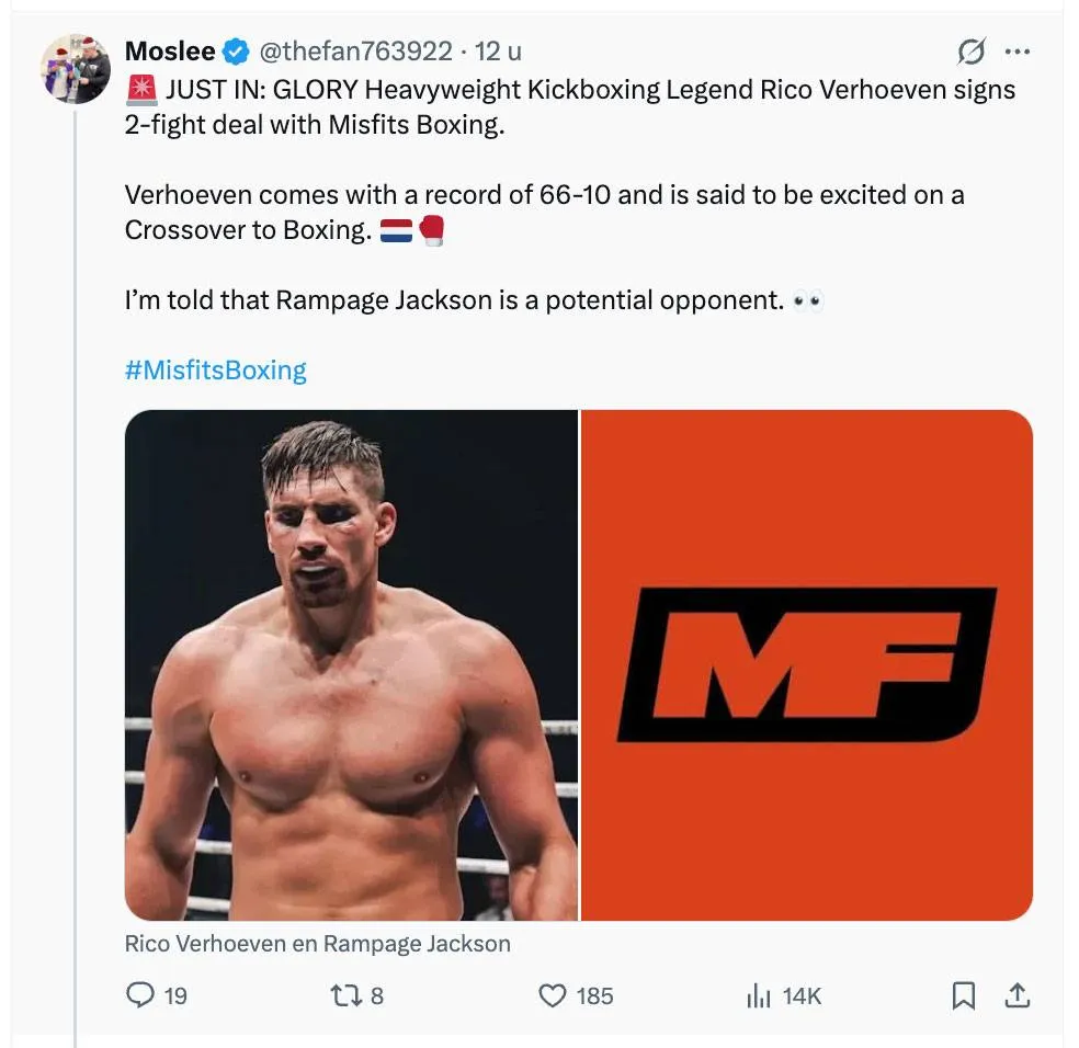 “We hebben niets getekend” - Rico Verhoevens management reageert op geruchten rond gevecht