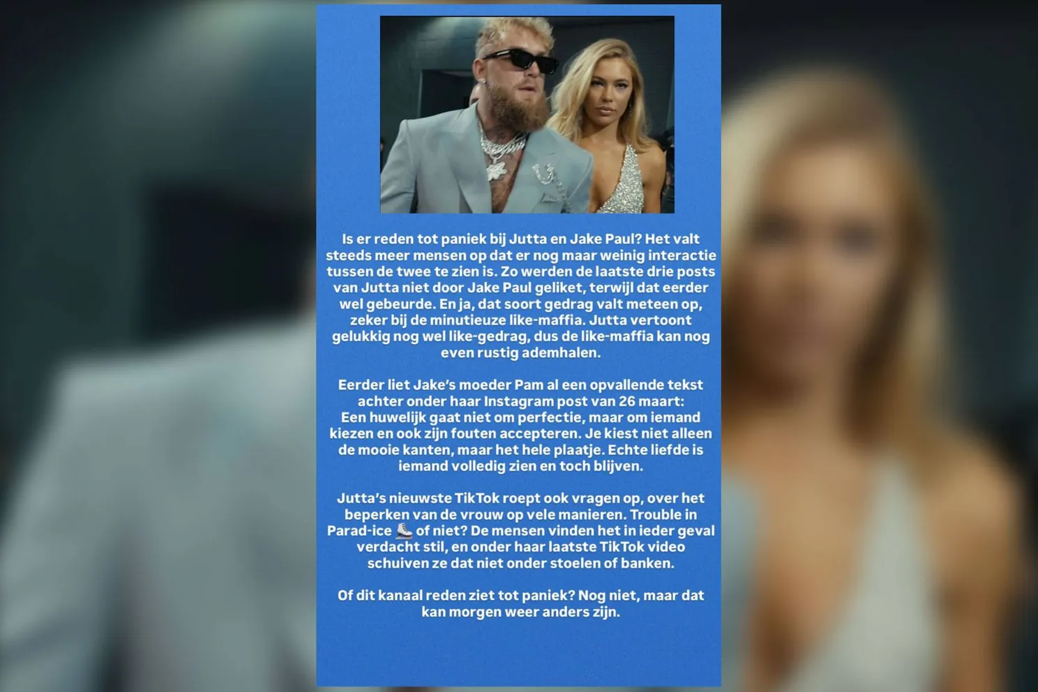 “Het is verdacht stil” – zorgen rond Jutta Leerdam en Jake Paul nemen toe