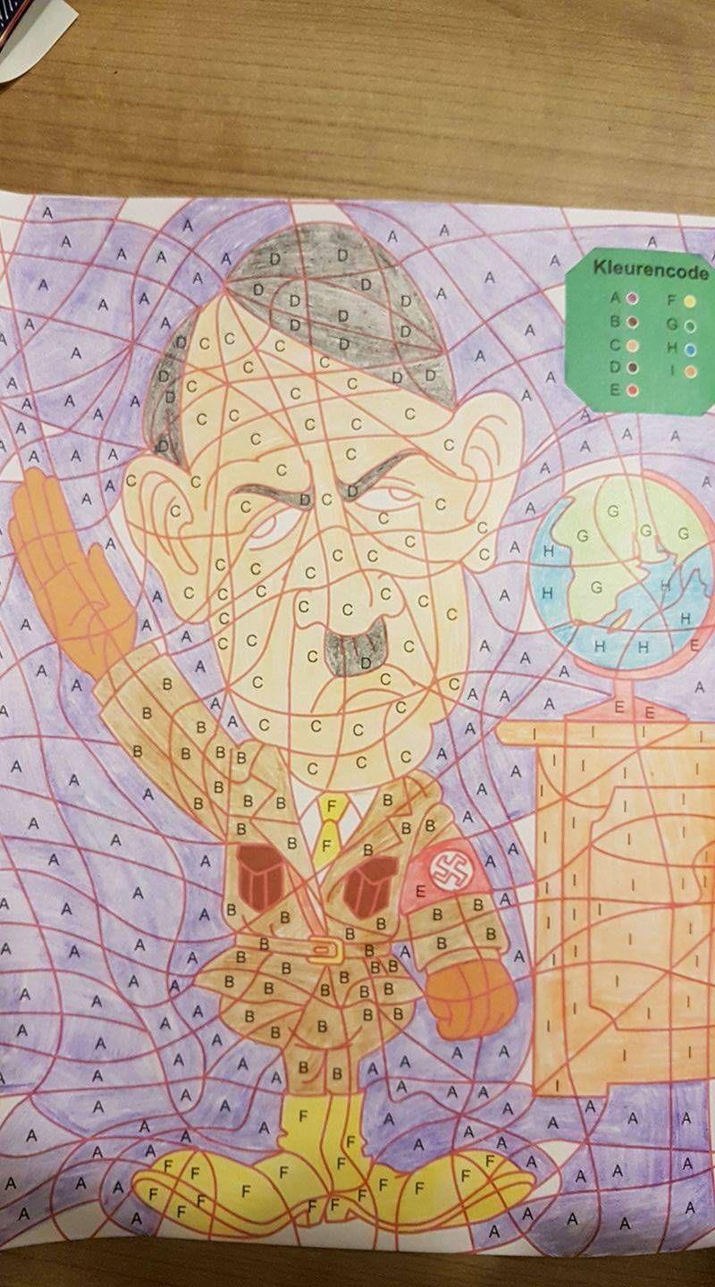 Kruidvat zelf ook niet zo te spreken over Adolf Hitler kleurplaat