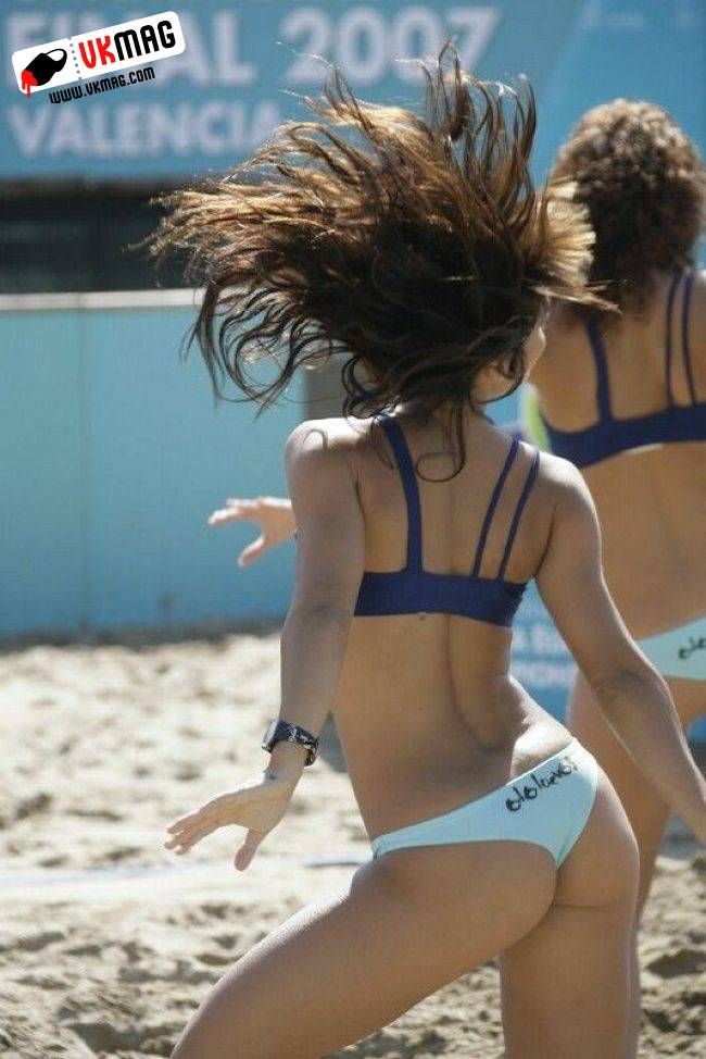 Sexy beach volleyball cheerleaders