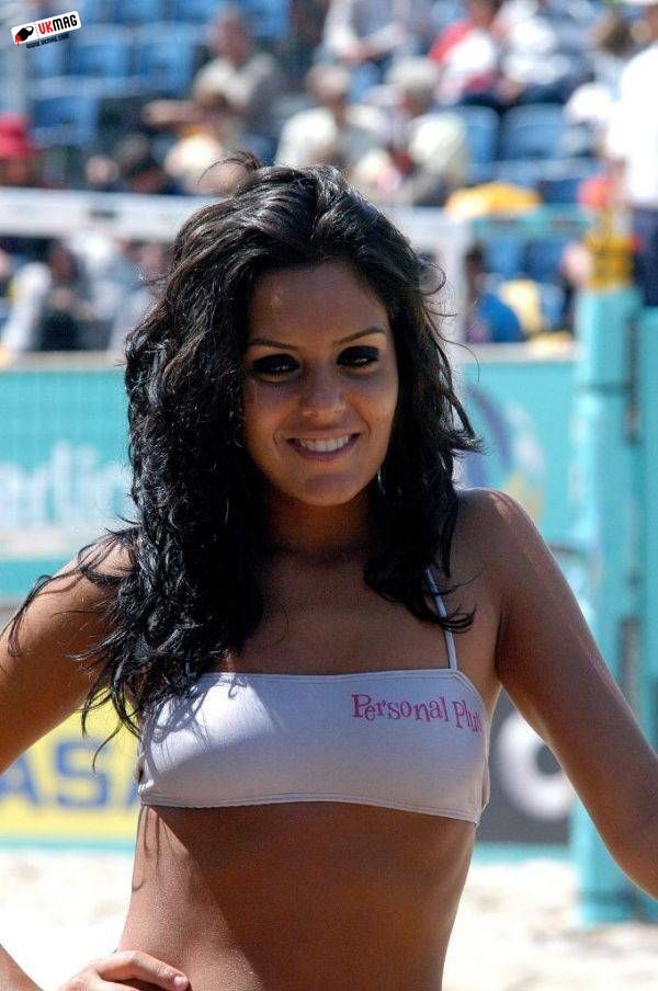 Sexy beach volleyball cheerleaders