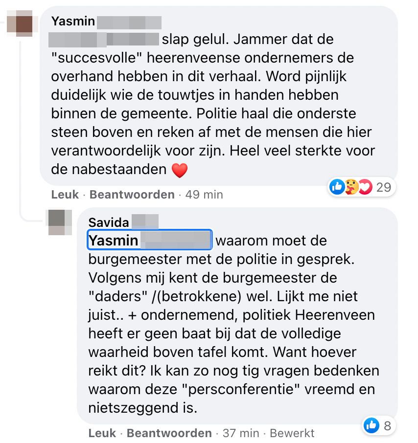 Lisette Elzinga uit Heerenveen overleden, burgemeester roept op tot kalmte