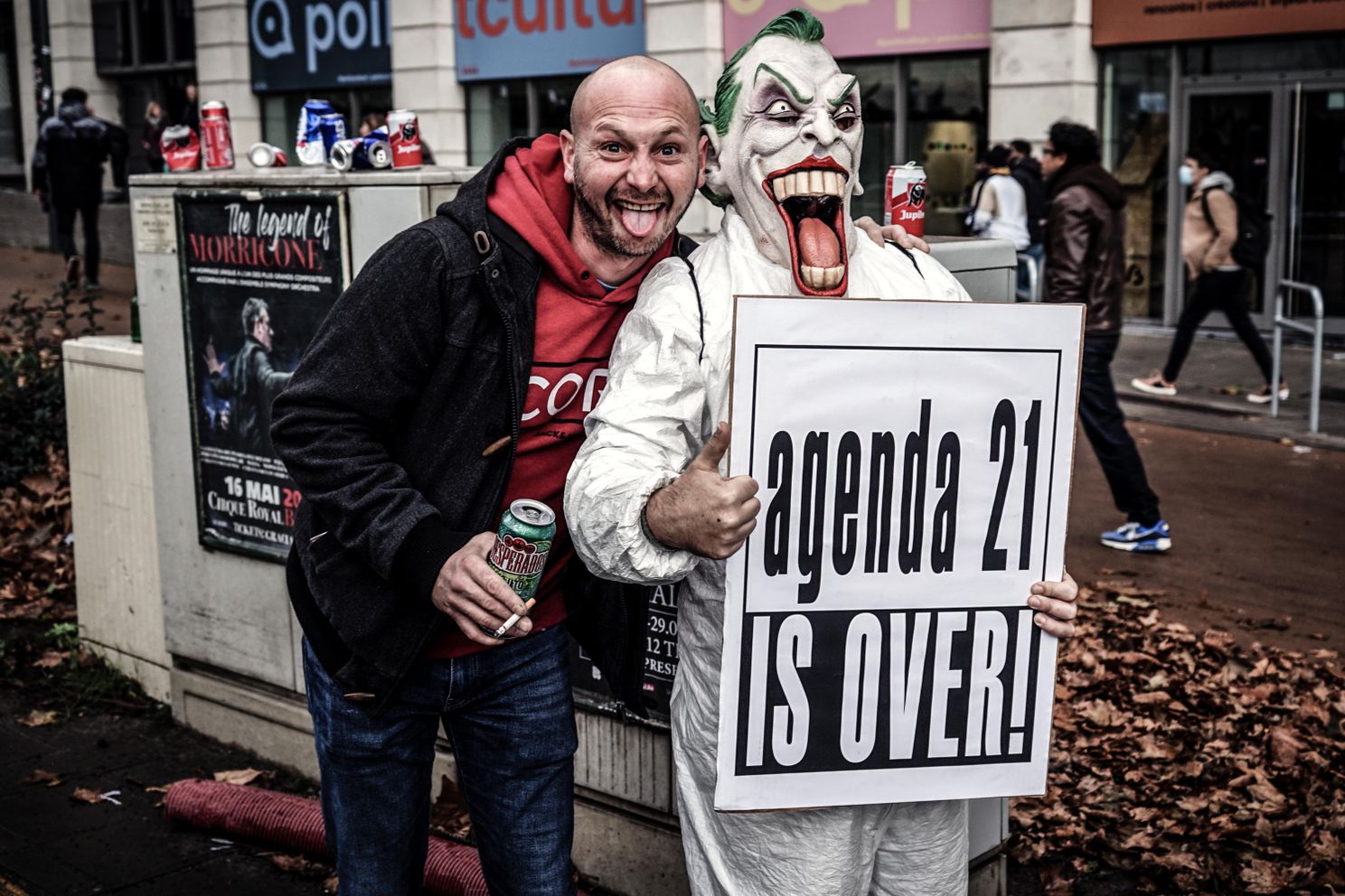 Het coronaprotest in het Belgische Brussel is ook gigantisch uit de hand gelopen