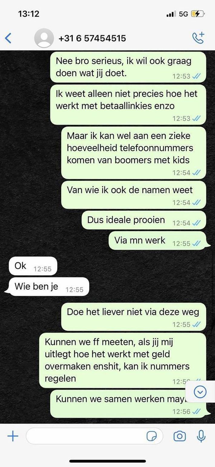 WhatsApp oplichter ruikt meer geld, maar tuint er vol in