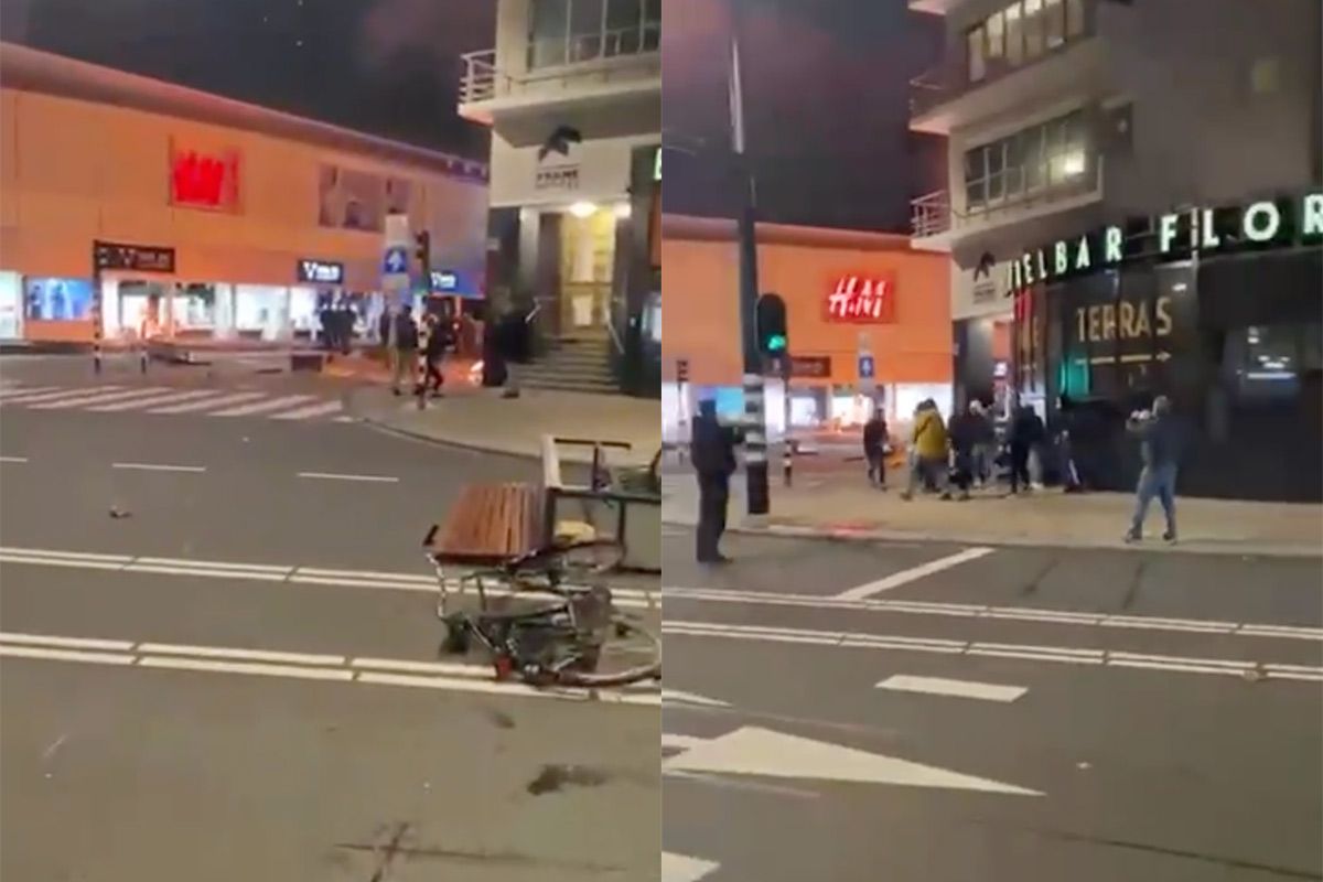 Video van moment dat iemand neergeschoten wordt tijdens rellen in Rotterdam